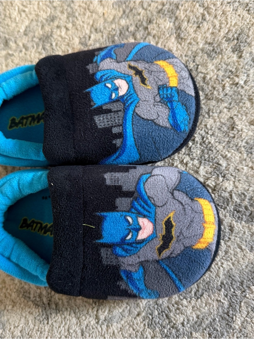 Batman Kids' Black & Blue Slip-On Slippers